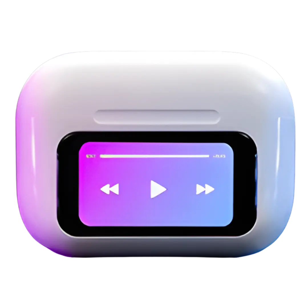 A9 Pro ANC Touch Screen Display Earbuds Out Side View